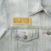 Elegantes Mit Monogramm Mustard Yellow Zickzack Mu Namensschild (Beispiel)