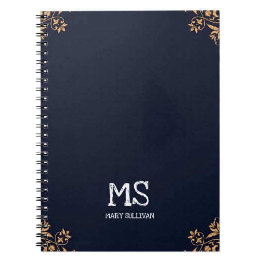 Elegantes Mit Monogramm Notebook für sie Notizblock (Vorderseite)