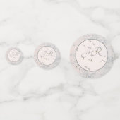 Elegantes Mit Monogramm Peach und Gray Konfetti (Vorderseiten)