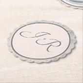 Elegantes Mit Monogramm Peach und Gray Untersetzer (angewinkelt)