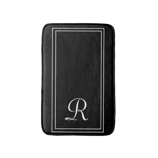 Elegantes Mit Monogramm Personalisiertes Bad Mat Badematte (Vorderseite Vertikal)