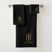 Elegantes Mit Monogramm Rosa Badhandtuch Set (Insitu)