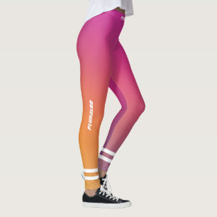 Elegantes mit Monogramm-rosa-lila-gelbes Training Leggings