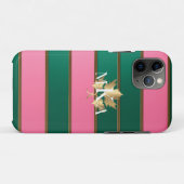 Elegantes Mit Monogramm Rosa und Grün Case-Mate iPhone Hülle (Rückseite (Horizontal))