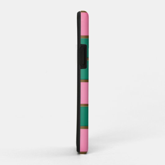 Elegantes Mit Monogramm Rosa und Grün Case-Mate iPhone Hülle (Hinten/Rechts)