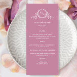 Elegantes Mit Monogramm rosafarbenes Hochzeitmenü Menükarte<br><div class="desc">Freuen Sie sich auf dieses schöne rosa Hochzeitsmenü mit einem handgezeichnet botanischen Monogramm mit den Initialen des Paares. Einfach die Vorlage mit Ihren Details und Menü ausfüllen und Ihre Drucke bestellen! Teil unserer Kollektion "Mauve Pink Watercolor Botanical Monogram Wedding" mit einer Vielzahl von Produkten zur Koordination. Besuchen Sie die gesamte...</div>