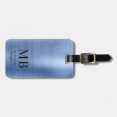 Elegantes, Mit Monogramm, rostfarbenes Metall Gepäckanhänger (Vorderseite horizontal)