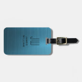 Elegantes, Mit Monogramm, rostfarbenes Metall Gepäckanhänger (Vorderseite horizontal)