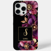 Elegantes Mit Monogramm Schwarz Case-Mate iPhone Hülle (Rückseite)
