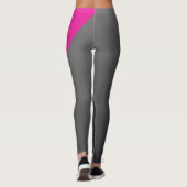 Elegantes, mit Monogramm, schwarz-grau-rosa Traini Leggings (Rückseite)