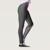 Elegantes, mit Monogramm, schwarz-grau-rosa Traini Leggings (Rechts)