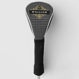 Elegantes Mit Monogramm Schwarzes Gold und Grau Ka Golf Headcover