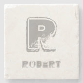 Elegantes Mit Monogramm Template Stilvolles Design Steinuntersetzer (Vorderseite)