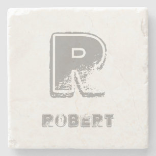 Elegantes Mit Monogramm Template Stilvolles Design Steinuntersetzer