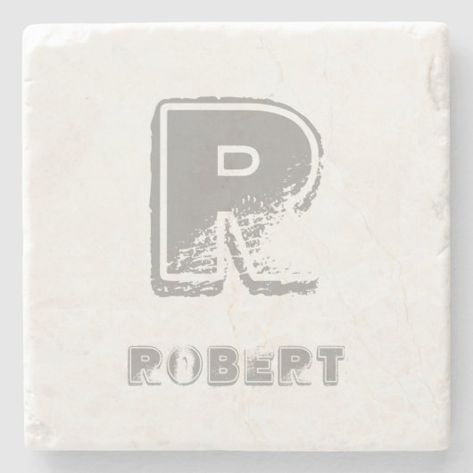 Elegantes Mit Monogramm Template Stilvolles Design Steinuntersetzer (Vorderseite)