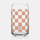 Elegantes Mit Monogramm Terracotta Karo Muster Dosenglas (Rückseite)