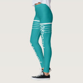 Elegantes mit Monogramm Training in Blau Leggings (Links)