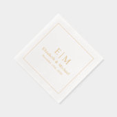 Elegantes Mit Monogramm Typografie-Skript Hochzeit Servietten Mit Folie (Rechts)