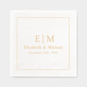 Elegantes Mit Monogramm Typografie-Skript Hochzeit Servietten Mit Folie (Vorderseite)