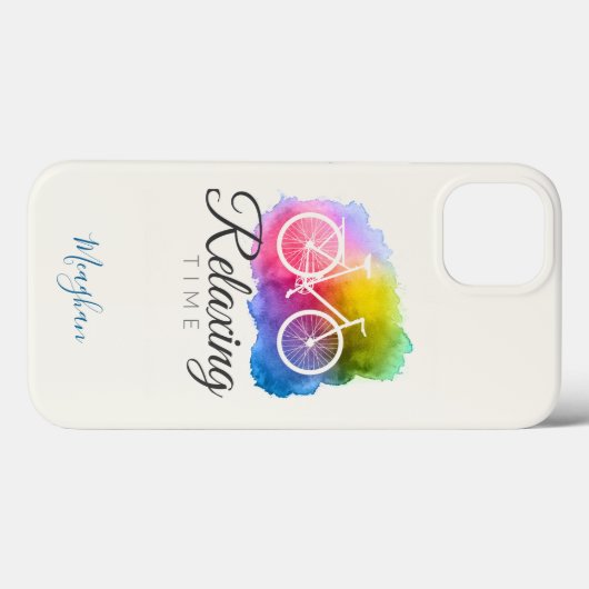 Elegantes Mit Monogramm Wasserfarbrad Case-Mate iPhone Hülle (Rückseite (Horizontal))