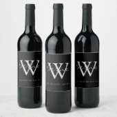 Elegantes Mit Monogramm Weinetikett (Flaschen)