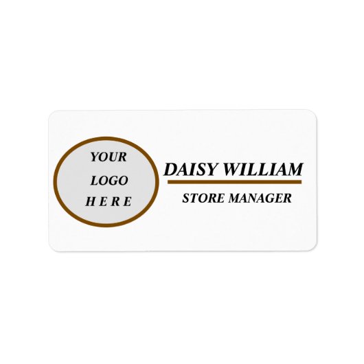 Elegantes Mitarbeiternamensschild Adressaufkleber (Vorne)