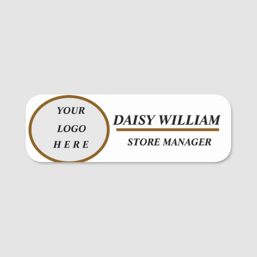 Elegantes Mitarbeiternamensschild Namensschild (Vorderseite)