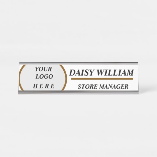 Elegantes Mitarbeiternamensschild Schreibtischnamensplakette (Vorderseite )