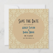 Elegantes Mittelalter Moderner Damast Feierliche H Save The Date (Vorderseite)