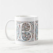 Elegantes mittelalterliches antikes Monogramm des Kaffeetasse (Links)