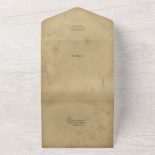 Elegantes mittelalterliches Scrollblatt All In One Einladung (Außenbereich)