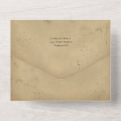 Elegantes mittelalterliches Scrollblatt All In One Einladung (Rückseite)