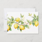 Elegantes Mittelmeer-Gelbes Zitronenmeer-Brautpart Dankeskarte (Rückseite)
