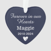 Elegantes Mitternacht Blue Pet Memorial Foto Keepa Ornament (Rückseite)