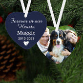 Elegantes Mitternacht Blue Pet Memorial Foto Keepa Ornament
