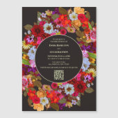 Elegantes Mixed Blume Arrangement - QR Code Weddin Magneteinladung (Vorderseite)