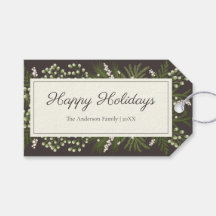 Elegantes Mocha-Botanik | Weihnachtsgeschenkanhäng