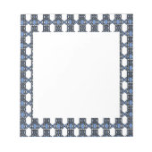 Elegantes Mod Blue Abstrakt Scarab Muster Notizblock (Vorderseite)