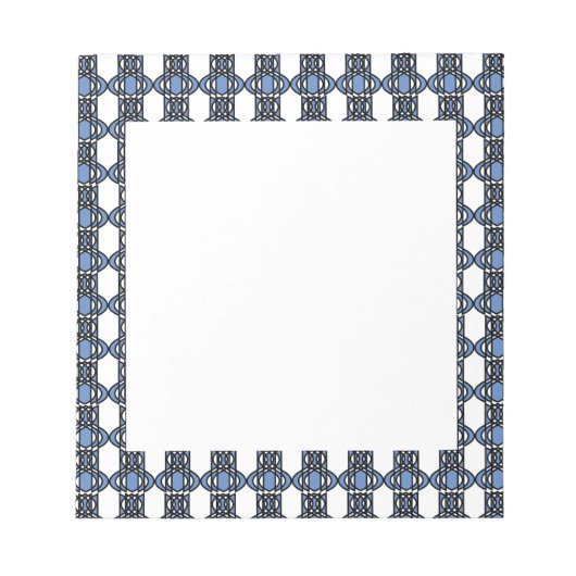 Elegantes Mod Blue Abstrakt Scarab Muster Notizblock (Vorderseite)
