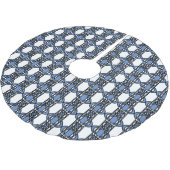 Elegantes Mod Blue Abstrakt Scarab Muster Polyester Weihnachtsbaumdecke (Schrägansicht)