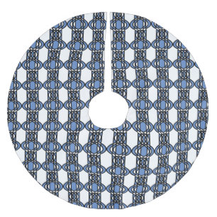 Elegantes Mod Blue Abstrakt Scarab Muster Polyester Weihnachtsbaumdecke