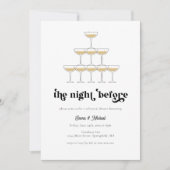 Elegantes Mod Champagne Probe Dinner Einladung (Vorderseite)