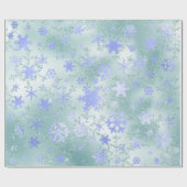 Elegantes Modern Blue Christmas Snowflake Muster Geschenkpapier (Flach)