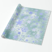 Elegantes Modern Blue Christmas Snowflake Muster Geschenkpapier (Ungerollt)