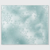 Elegantes Modern Blue Christmas Snowflake Muster Geschenkpapier (Flach)