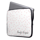 Elegantes Modern Blush Monogram Pink Confetti Scri Laptopschutzhülle (Vorderseite Links)