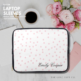 Elegantes Modern Blush Monogram Pink Confetti Scri Laptopschutzhülle