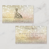 Elegantes Modern Bokeh Gold Glitzer Dress Visitenkarte (Vorne/Hinten)