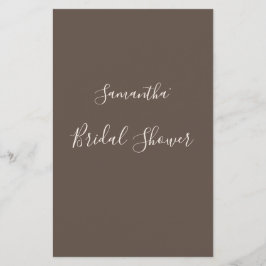 Elegantes Modern Brown Brautparty Game