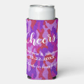 Elegantes Modern Camouflage Glitzer Party Wedding Selters Dosenkühler (Seltzer Vorderseite)